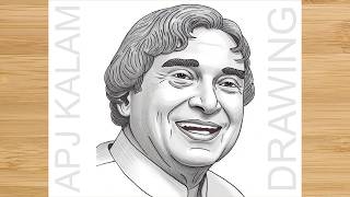 APJ Abdul Kalam outline drawing easy - How to draw abdul kalam drawing - leaders of india drawing
