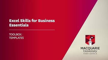 Excel Templates - Excel Skills for Business: Essentials by Macquarie University #10