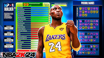 NBA 2K24 6’6 KOBE BRYANT BUILD! CONTACT DUNKS, HOF MIDDY MAGICIAN, ELITE DRIBBLE MOVES!