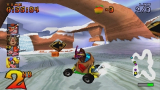 Crash Team Racing Gameplay (Playstation 1, PS1, PSX) Blizzard Bluff - Arcade Mode