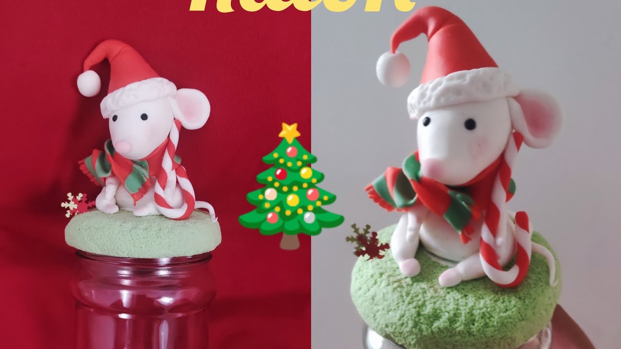 Ratoncito 🐭 Navideño🎄 porcelana fria principiantes
