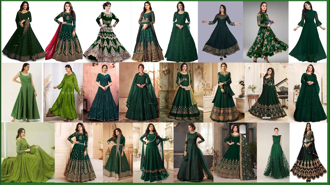 Green Color Party Wear Designer Gown :: ANOKHI FASHION