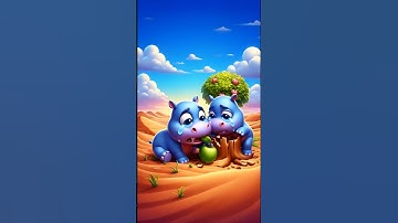 A hippopotamus saved a apple tree from drying out by watering it #ai #save #tree #shorts