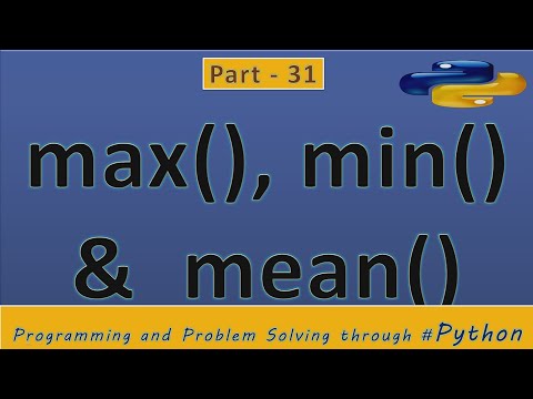 #31 #olevel #ALevel #python max, min, mean function in #python with #example in #hindi #2021