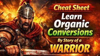 Organic Conversions Cheat Sheet –Learn by Story of a Warrior ⚔️ | Fastest Organic Chemistry Revision