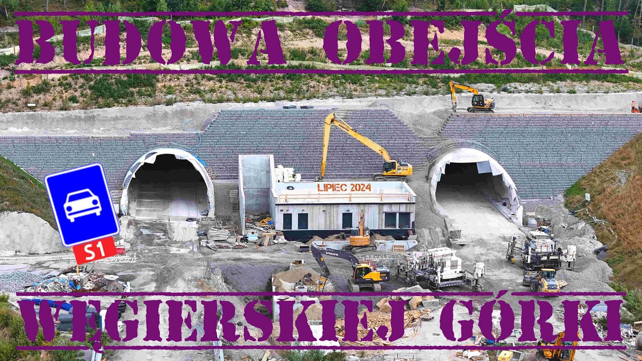 Budowa obejścia Węgierskiej Górki (S1 Przybędza-Milówka) LIPIEC 2024 [DRON][4K]