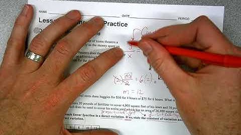 Direct Variation (Equations)- Chapter 1 Lesson 9- Math 7
