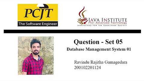 Question set 5 | Database Management System | Java Institute