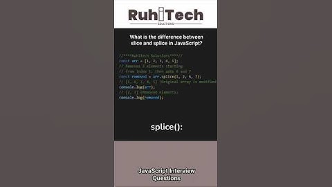 JavaScript Slice and Splice #javascriptinterviewquestions #javascripttutorial #javascript #job  #