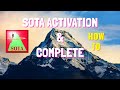 How to sota activate and complete same trip