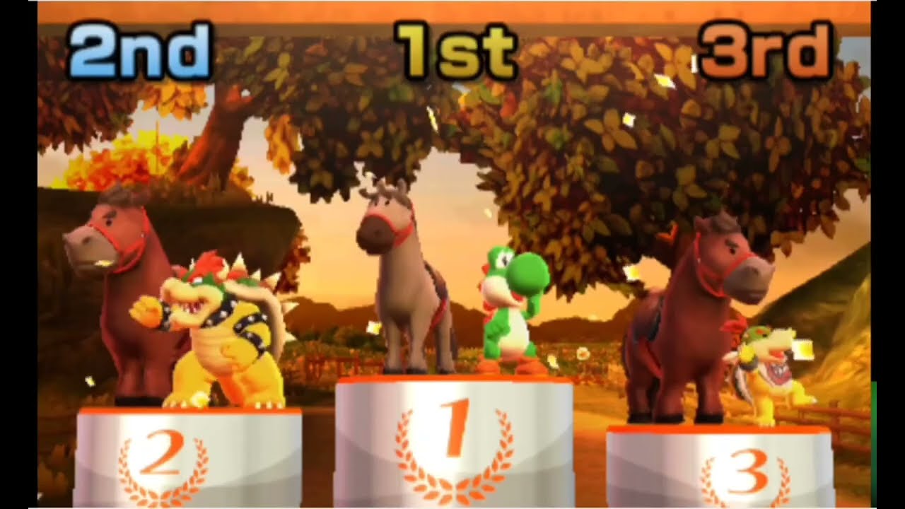 Mario Sport's Superstars (Horse Racing) All Characters Losing Animations