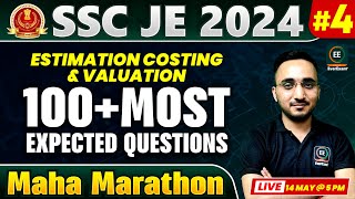 SSC JE 2024 | Estimation Costing & Valuation Marathon #4 |100+ Most Expected Questions | Avnish sir