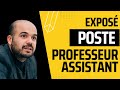 Expos de candidature au poste professeur assistant  matre de conferences  enseignant chercheur