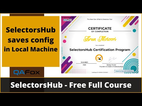 SelectorsHub saves config