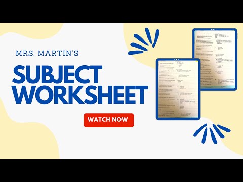 Subject Worksheet - YouTube