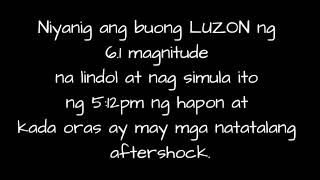Earthquake (April 22, 2019) Magnitude 6.1 @Luzon, Philippines