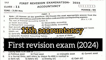 11th accountancy first revision exam question paper 2024  | Model question paper 2024