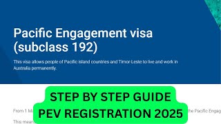 Pacific Engagement Visa Application 2025 - Step By Step Guide