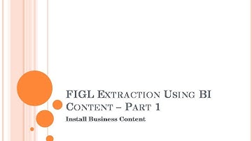 SAP BW : FI Extraction   Part 1 -  Install BI Content