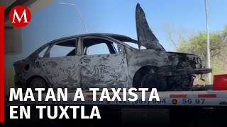 Encuentran cuerpo calcinado al interior de un taxi en Tuxtla Gutiérrez