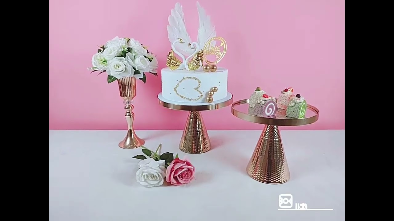 10inch 12inch High feet Golden cake stand mirror tray wedding party party