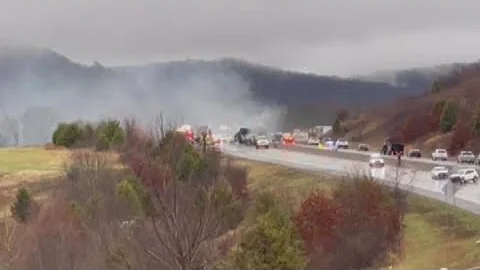 Fiery crash on I-49 stalls traffic near Bobby Hopp...