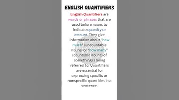 Understanding Quantifiers in English | Definition of Quantifiers