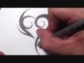 Drawing a simple spiky tribal heart tattoo design