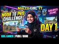   BGMI Noob to Pro Player Challenge - Day 1 🇮🇳 | Mallu Girl YT #bgmi  #conqueror #pubgmobile 