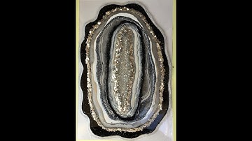 89. Free Form Resin Geode. Part 3. Third Layer. Glitter/Mica flakes/Acrylic Lines