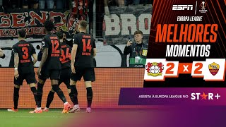 MAIS UM JOGO MANTENDO A INVENCIBILIDADE NO ÚLTIMO LANCE! | Leverkusen 2 x 2 Roma | Melhores Momentos