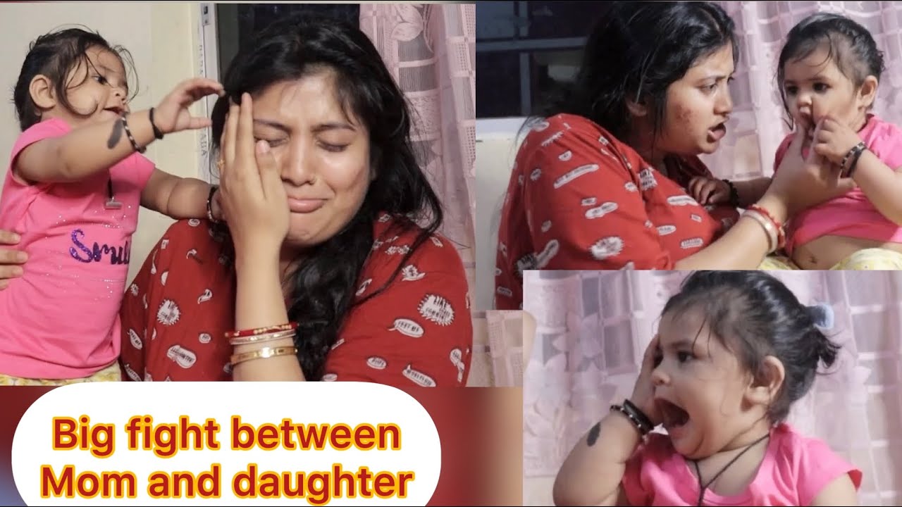 Mampi ko laga zor ka thapad 😭😭||Cute baby reaction after fighting with her mom 😂😂||#dailyvlog
