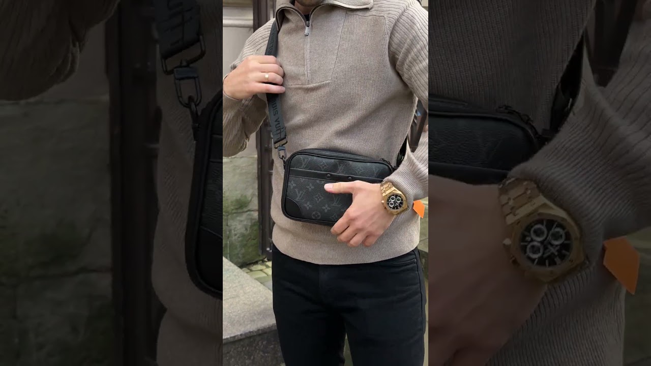 🏷 Louis Vuitton Alpha Wearable Wallet Grey Black ⏩️