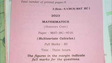 multivariate calculus questionpaper 2023 GU bsc 4thsem#viral#guwahatiuniversity#questionpaper#trend