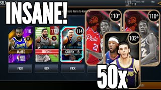 INSANE 112+ PULL!!! OPENING 50 CORNUCOPIA PACKS #9!!! NBA LIVE MOBILE 20