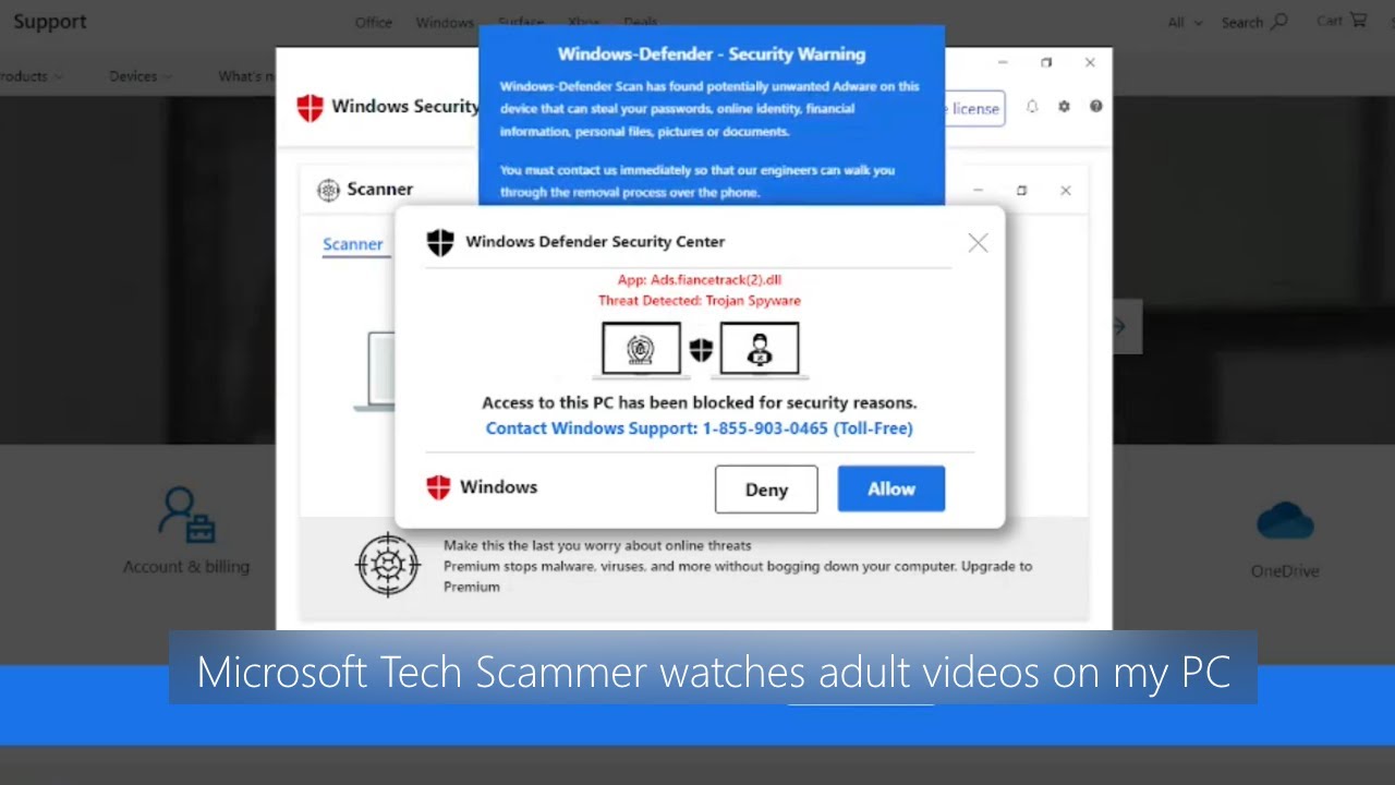 Microsoft Support Scammer opens Adult Videos on my computer YouTube