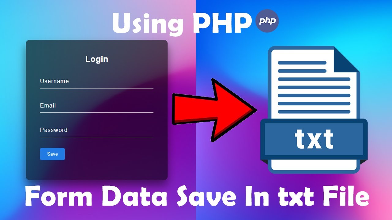 php อ่านไฟล์ txt  New 2022  How To Form data save in text file || using php