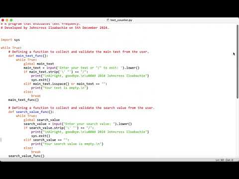 Text Frequency Counter | Python Program
