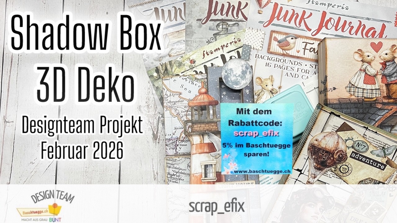 Shadow Box 3D Deko mit Junk Journals von Stamperia