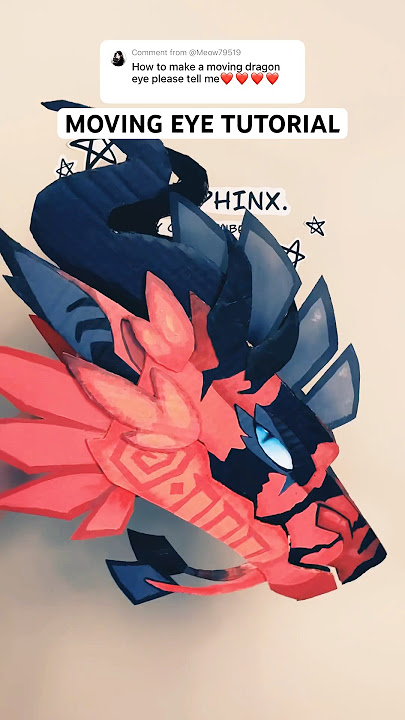 Moving eye dragon puppet TUTORIAL // #dragonpuppets #dragon #papercrafts #dragontuber #art #artist