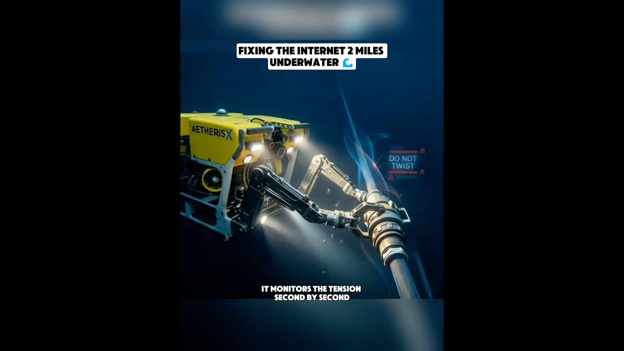 How ROVs Fix Subsea Fiber Optic Cables 📡 #shorts