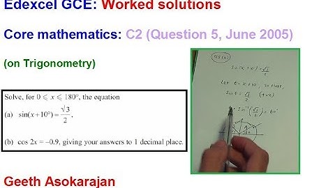Edexcel AS/A-Level Maths Question C2 June 2005 Q5 (Trigonometry, Solving equations using CAST)