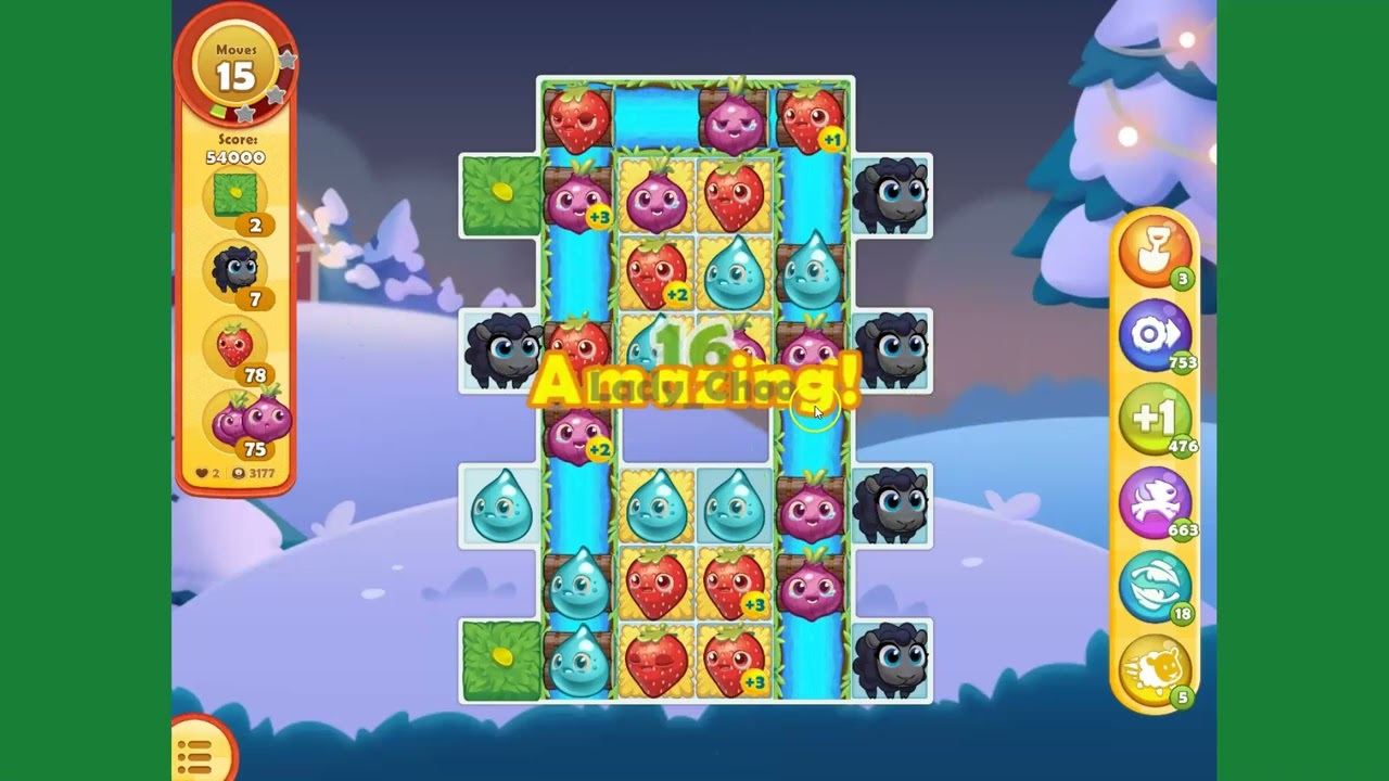 Farm Heroes Saga level 3177 No companion 3 stars