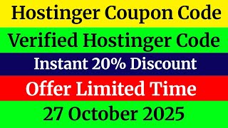 Hostinger Coupon Code 27/10/2025 – Cheapest Hosting Deal You Can’t Miss