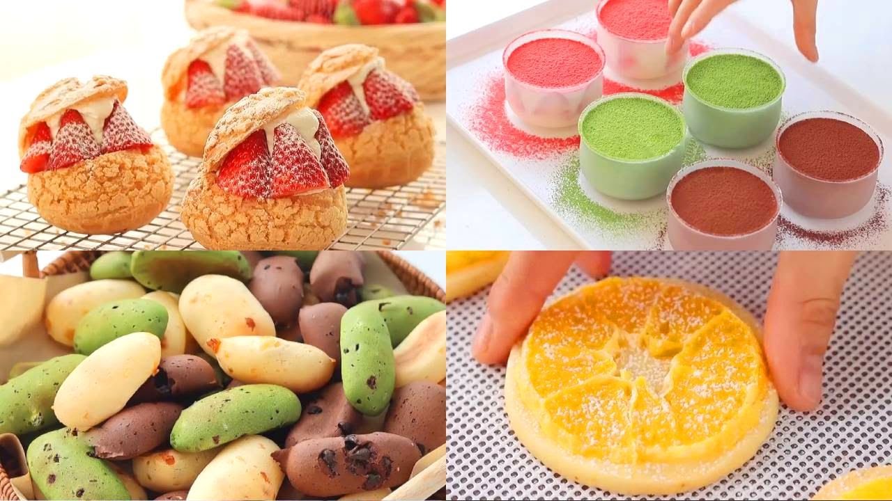 Satisfying Relaxing Video|Strawberry Puffs Recipe|Asmr|Tiktok