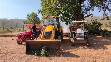 New Jcb 3dx Backhoe Machine Loading Red Mud In Mahindra Tractors | Jcb and Tractor Cartoon Video #1k