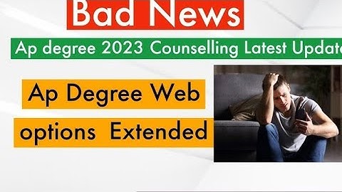Ap Degree Web options 2023|| Ap Degree Web options Extended|| Ap degree latest News Today