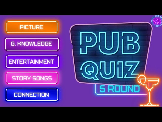 Pub Quiz 5 Round: Test Your Knowledge! Picture, General Knowledge, Entertainment, And More. #73 class=
