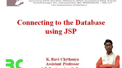 Connecting to the Database using JSP
