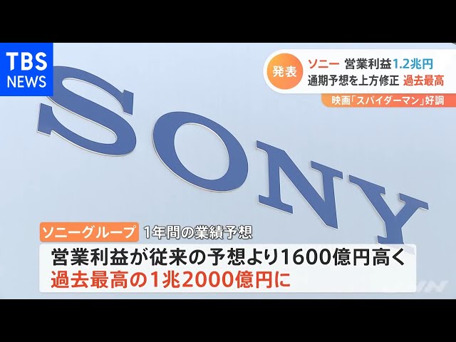 ソニー営業利益1．2兆円 通期予想を上方修正過去最高 - YouTube
